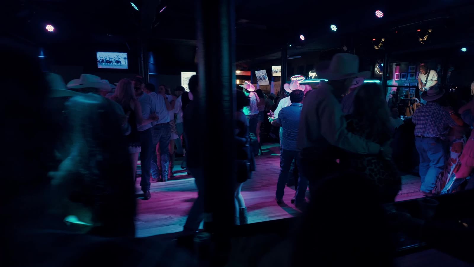 A full dance floor at Rodeo Exchange on a weekend night.